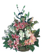  T�rkiye �i�ek�i ma�azas�  Pembe gerbera ve lilyum sepeti 