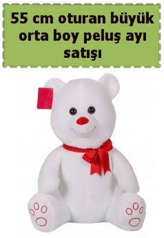 55 cm beyaz orta boy oturan pelu� ay�  T�rkiye yurti�i ve yurtd��� �i�ek sipari�i 