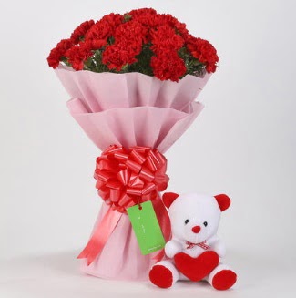 19 k�rm�z� karanfil buketi 15 cm ay�c�k  T�rkiye hediye �i�ek yolla 