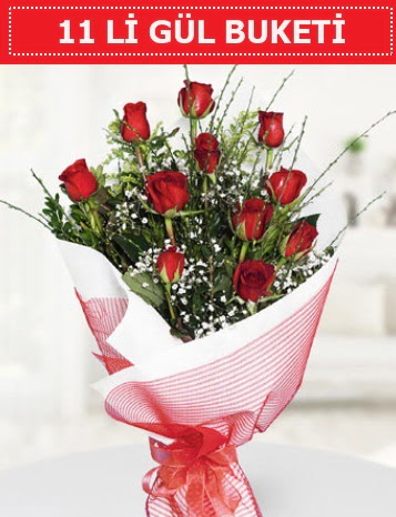 11 adet k�rm�z� g�l buketi A�k budur  T�rkiye kaliteli taze ve ucuz �i�ekler 