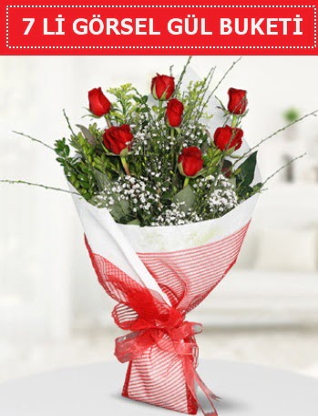 7 adet k�rm�z� g�l buketi A�k budur  T�rkiye �i�ek yolla , �i�ek g�nder , �i�ek�i  