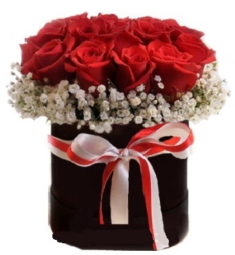 Siyah kutuda 23 adet k�rm�z� g�l tanzimi  T�rkiye kaliteli taze ve ucuz �i�ekler 